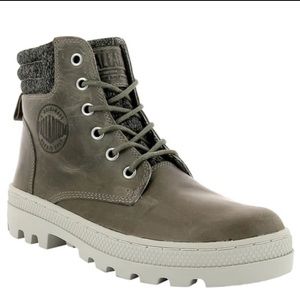 NIB PALLADIUM LEATHER PALLABOSSE HI CUFF BOOT SHOE